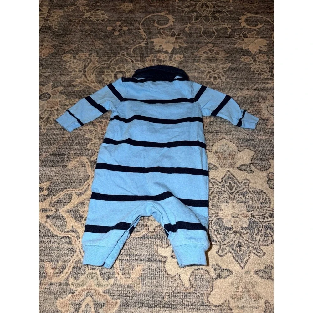 Polo Ralph Lauren Baby Boys Striped Rugby Cotton Coverall
